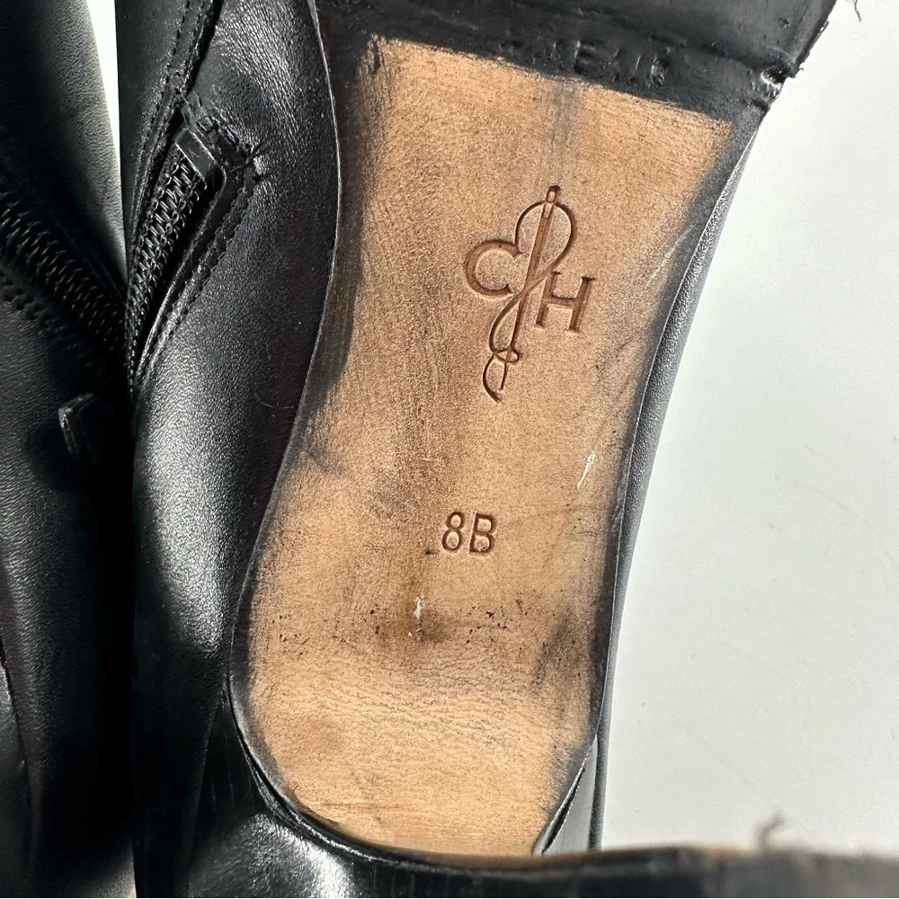 *Cole Haan Leather Booties Black Stiletto Heel Womens 8 with Dustbag - Picture 13 of 14